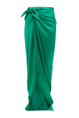 emerald-green-satin-wrap-skirt