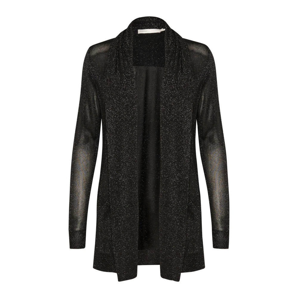 InWear Zwart Glitter Open Vest Black Dames