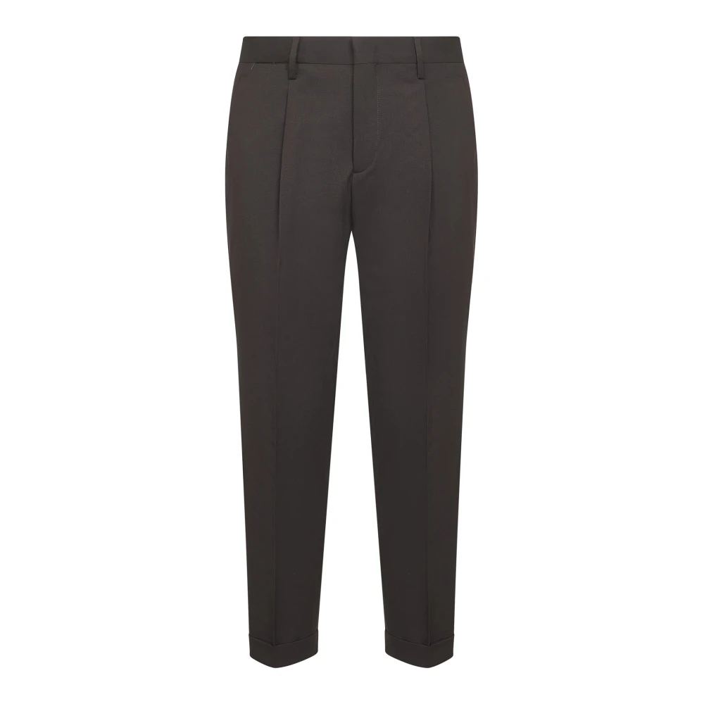 D4.0 , Slim-Fit Trousers, Male, Brown, Xl, Front-Pleated Tailored Trousers