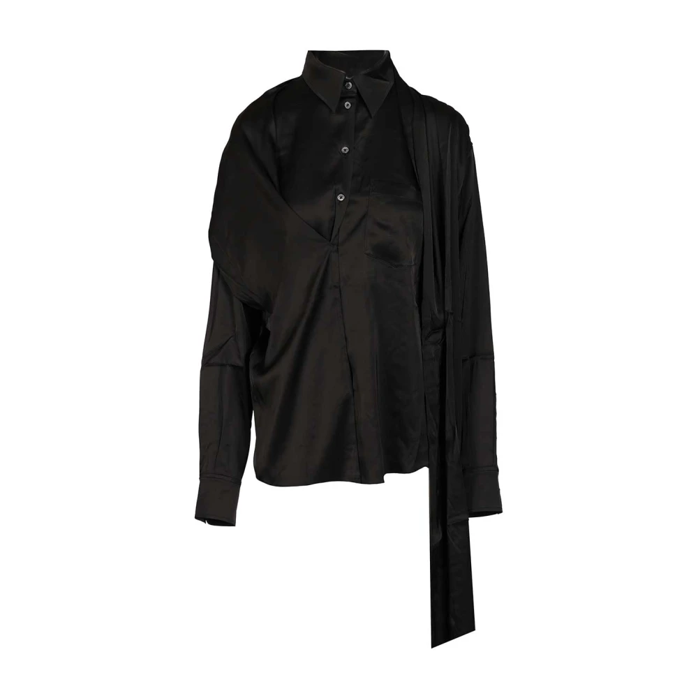 Acne Studios Women's Black Layered Satin Blouse - Shirts - Xs - Blouses & Shirts