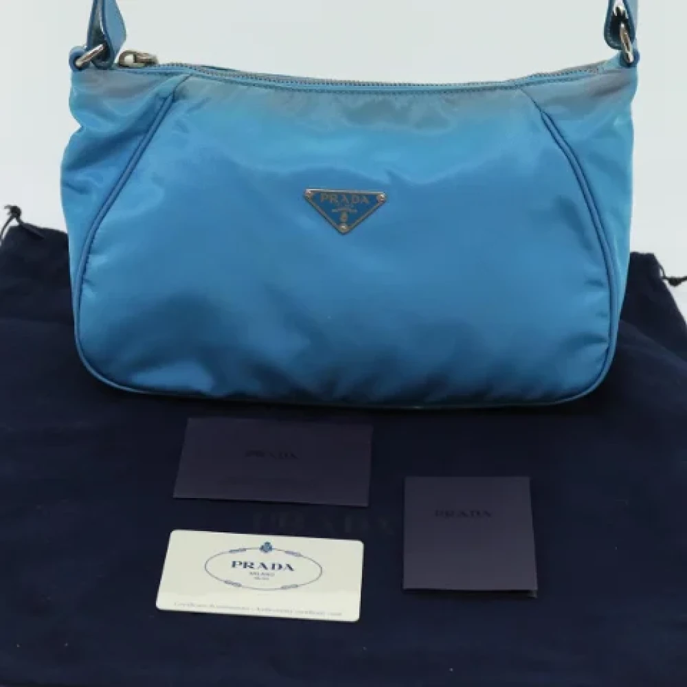 Prada Vintage Pre-owned Nylon pouches Blue Dames