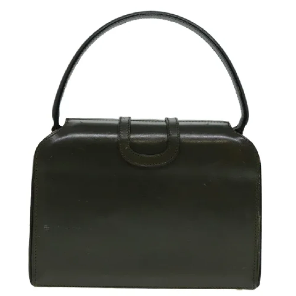 Celine Vintage Pre-owned Leather handbags Green Dames