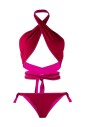 burgundy-halter-bikini-set