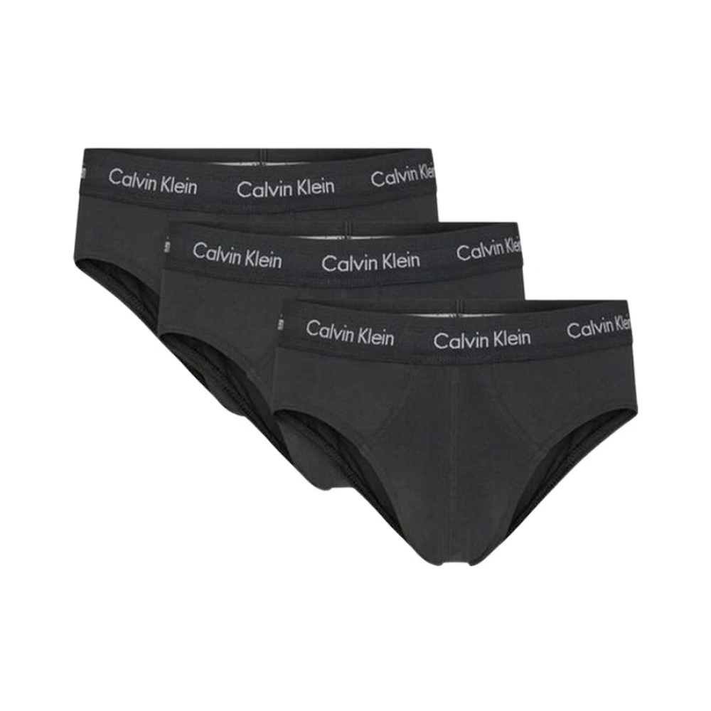 Calvin Klein Uomo Nero Slip Neri In Cotone Elasticizzato A Vita Bassa
