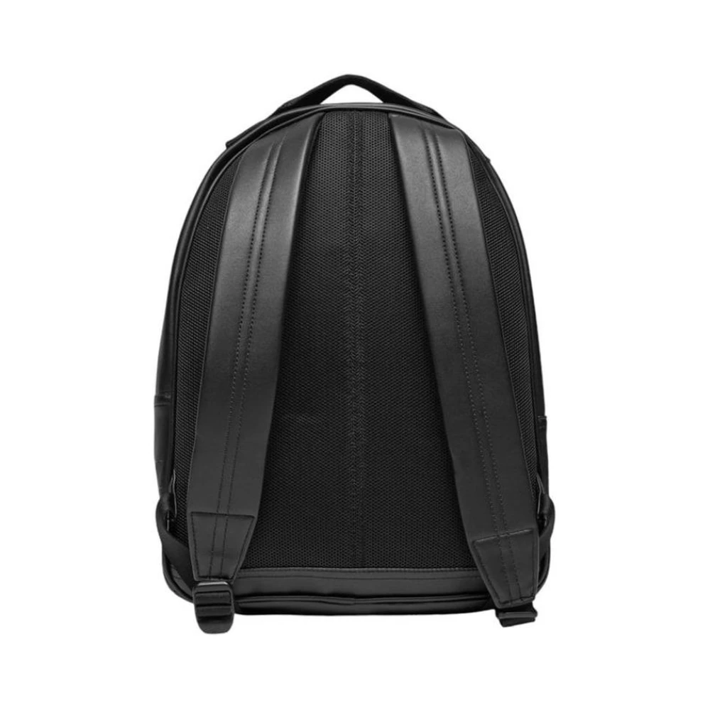 Calvin Klein Jeans Zwarte Polyurethaan Rugzak met Verstelbare Banden Black Heren