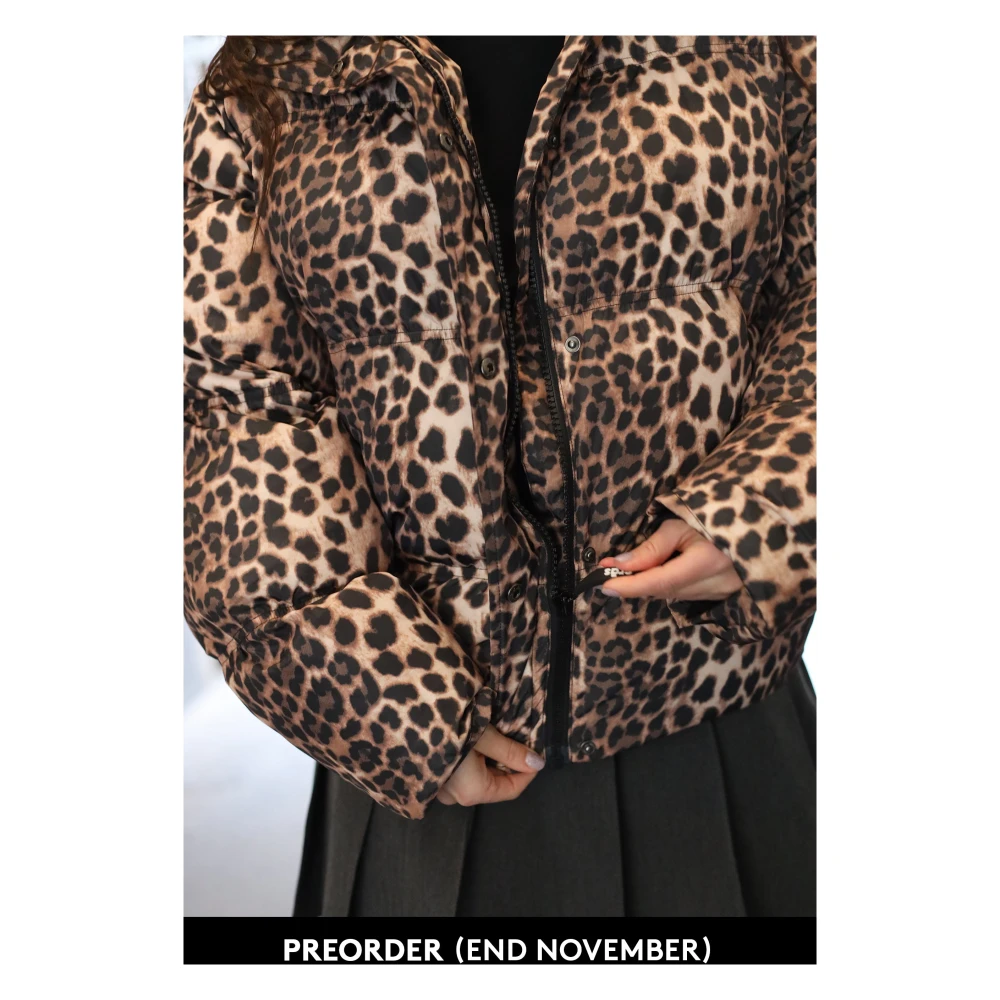 Cras Luipaard Puffer Jas Multicolor Dames