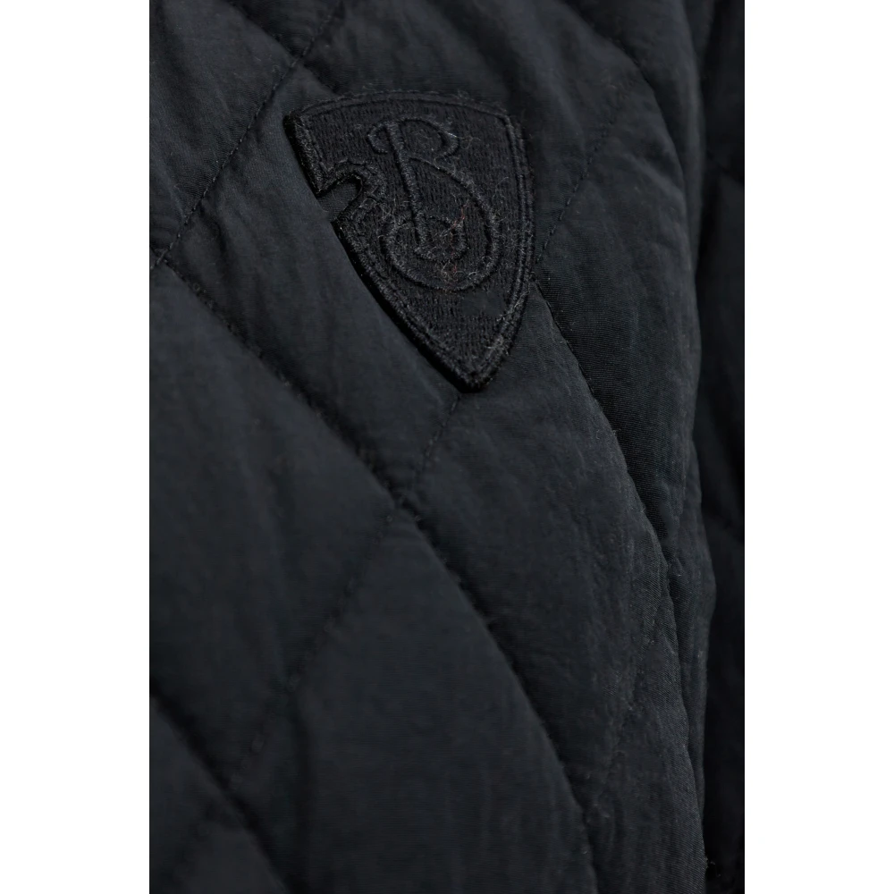Burberry Gewatteerde jas met corduroy kraag Black Dames