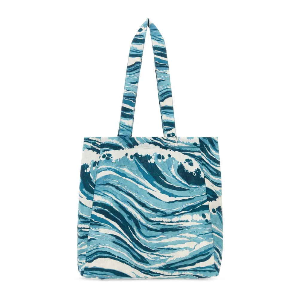 Maison Kitsuné Stijlvolle Bedrukte Winkelmand Blue Heren
