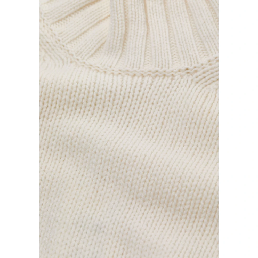 closed Geribbelde coltrui met manchetten Beige Dames