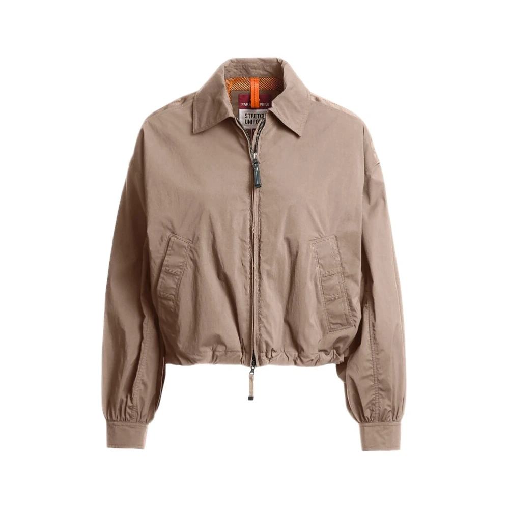 Parajumpers Women's Beige Bomber Jackets, L, Laurette Crop Jacket
