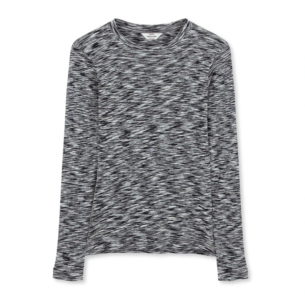 Mads Nørgaard Lange Mouw Tee Blouse Multi Zwart Multicolor Dames
