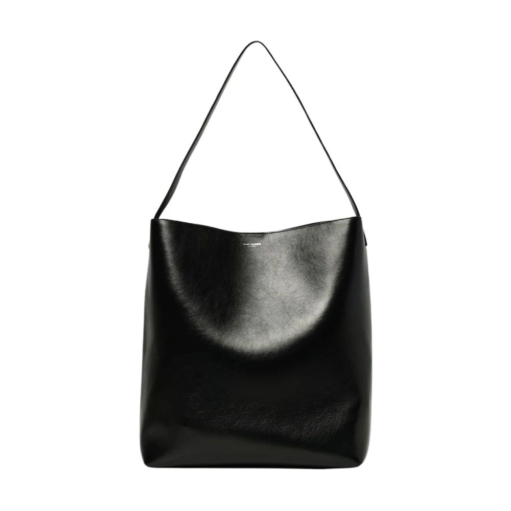 Saint Laurent Men's Black Supersize Hobo Leather Tote