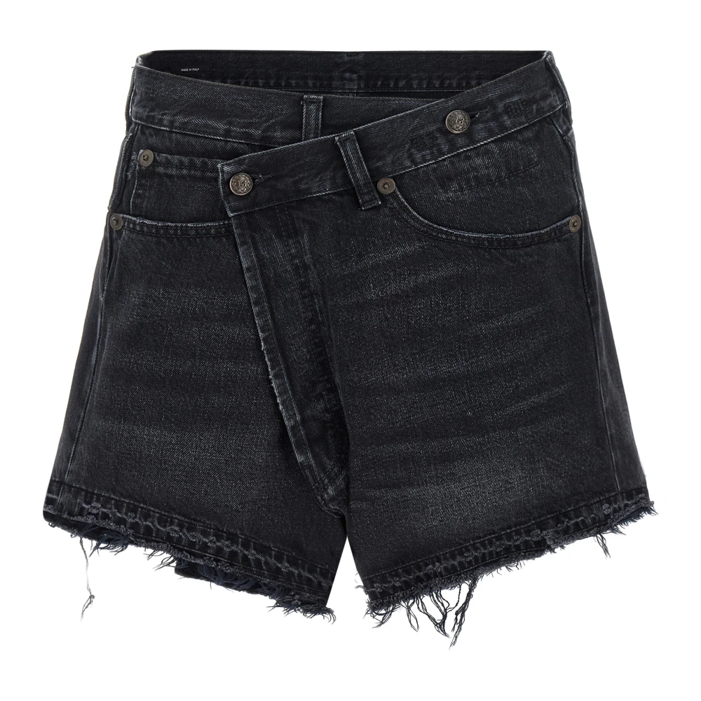 R13 Women's Black Crossover Denim Shorts - Denim Shorts - W24 - Shorts