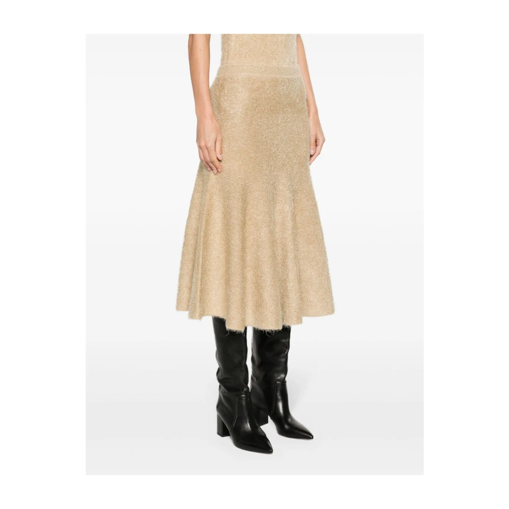 Khaite Elegante Midi Rok Beige Dames