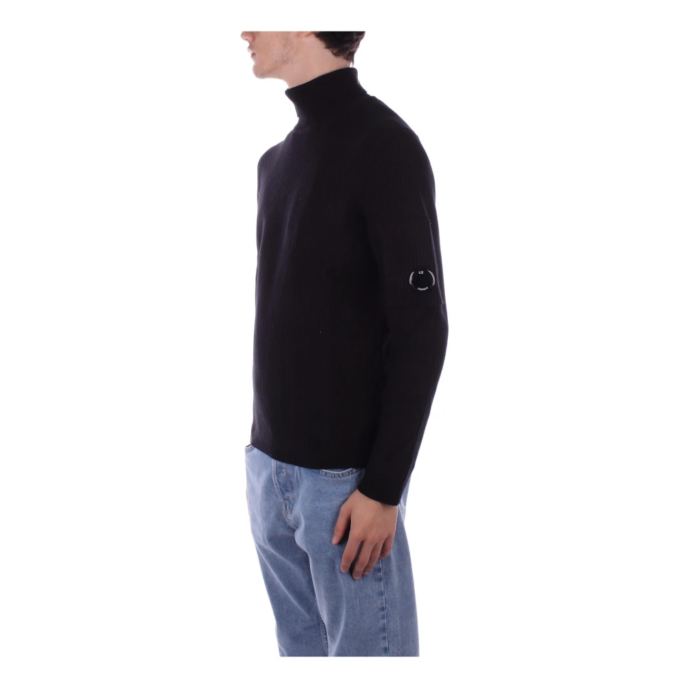 C.P. Company Hoge Hals Logo Trui Zwart Black Heren