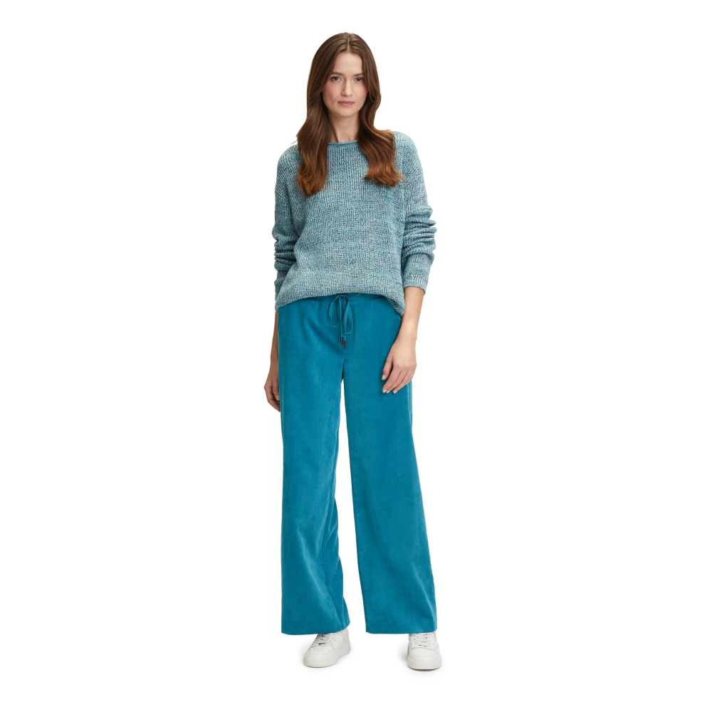 Betty & Co Stijlvolle Bindceintuur Broek Blue Dames