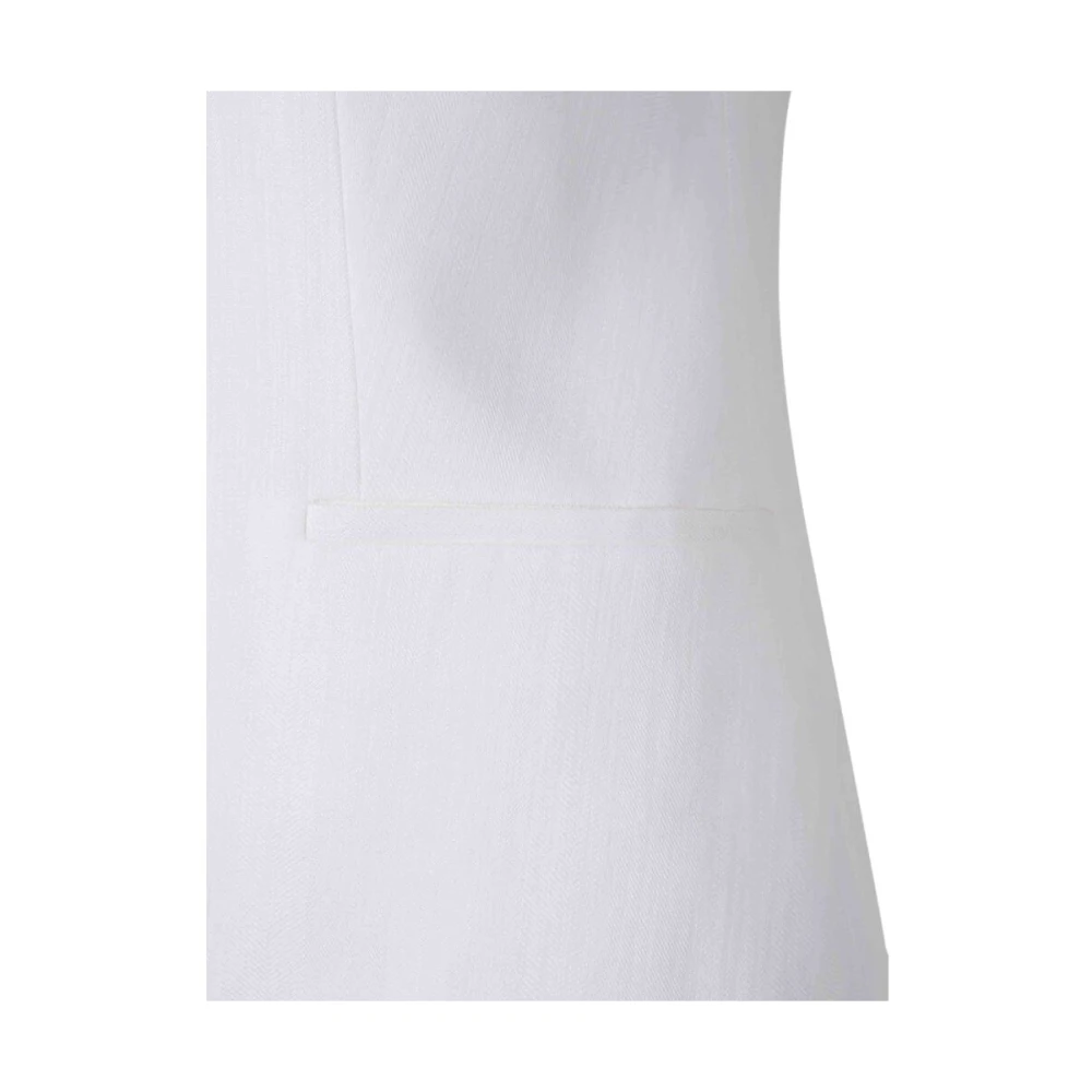 PESERICO Witte V-hals vest met zakken White Dames