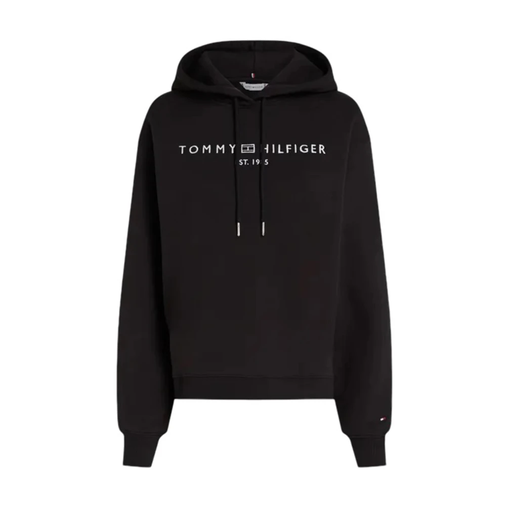 Tommy Hilfiger Comfort Gebreide Hoodie Black Dames