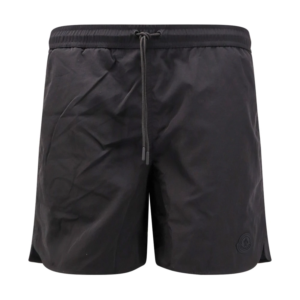 Moncler Nylon Zwembroek met Logopatch Black Heren
