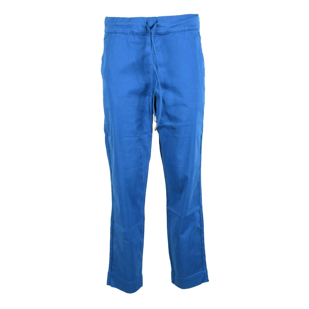 Max Mara Vrije tijd Katoen Elastaan Broek Blue Dames