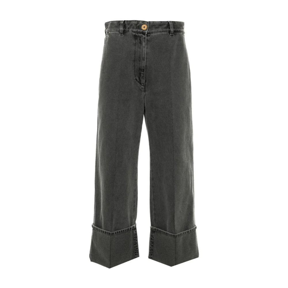 Patou Grijze Denim Wijde Pijp Jeans Gray Dames