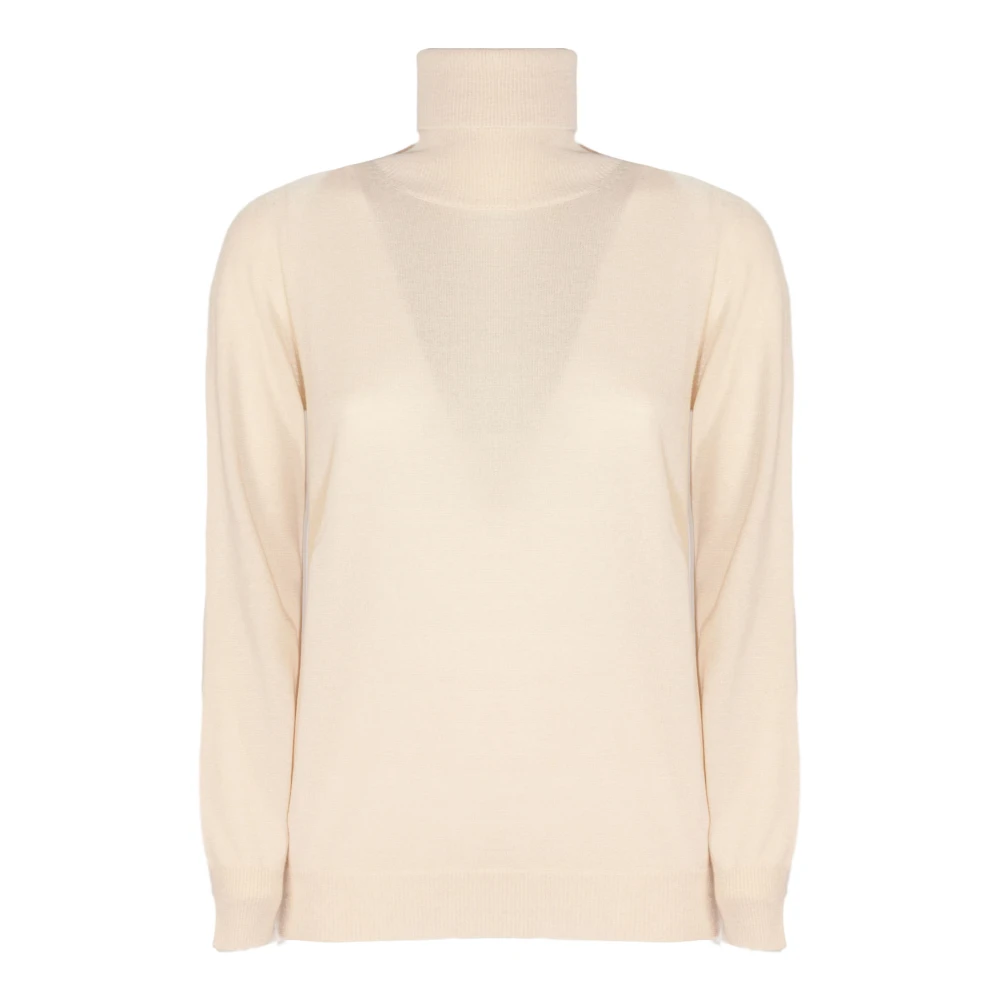 Kangra Beige Wol Kasjmier Trui Met Col Beige Dames