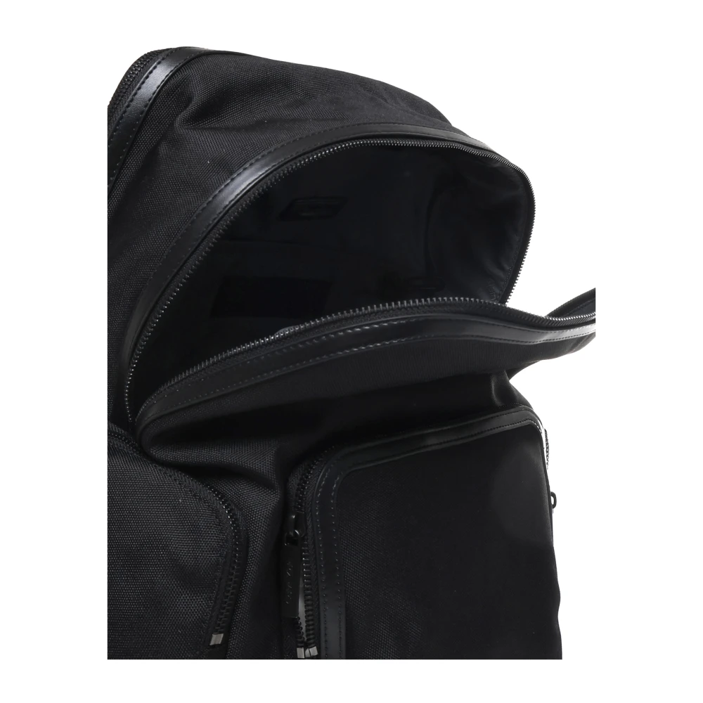 Calvin Klein Zwarte Nylon Rugzak met Ritszakken Black Heren