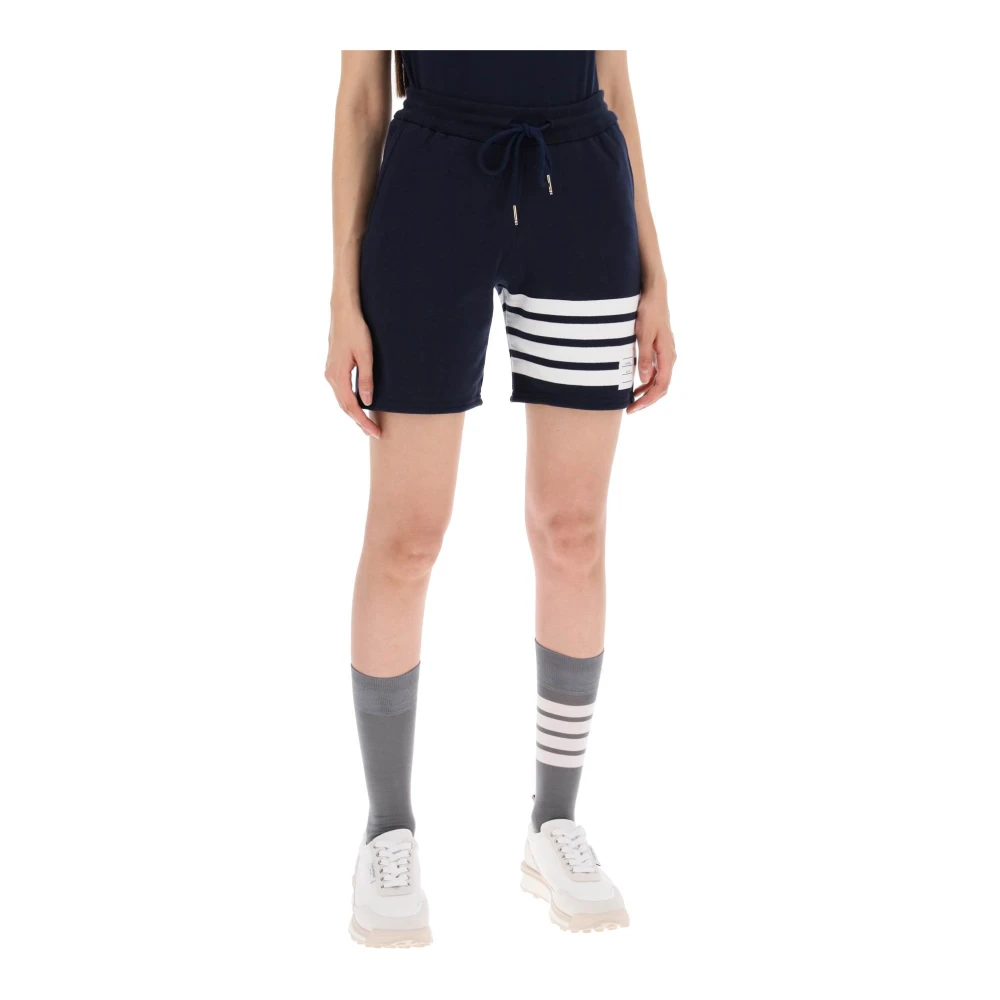 Thom Browne 4-Bar sportshorts met iconisch motief Blue Dames