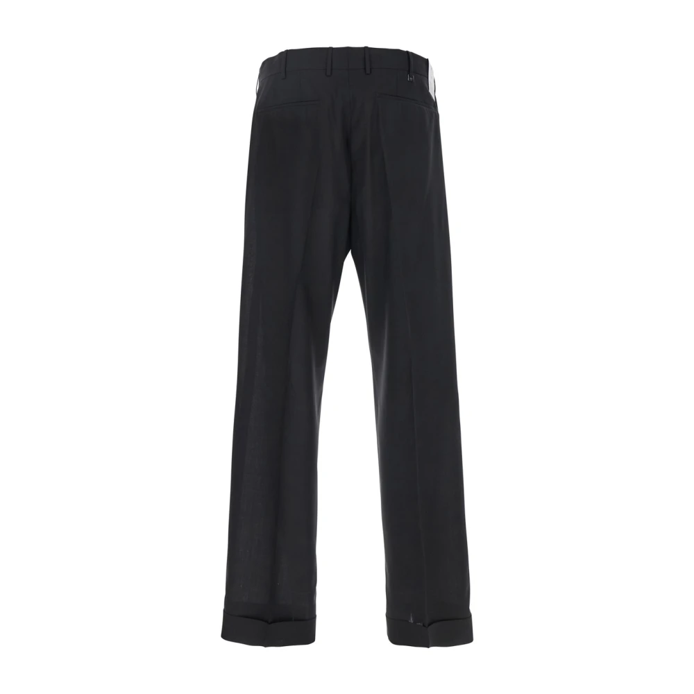PT Torino Zwarte Slim Broek Verborgen Sluiting Stof Black Heren