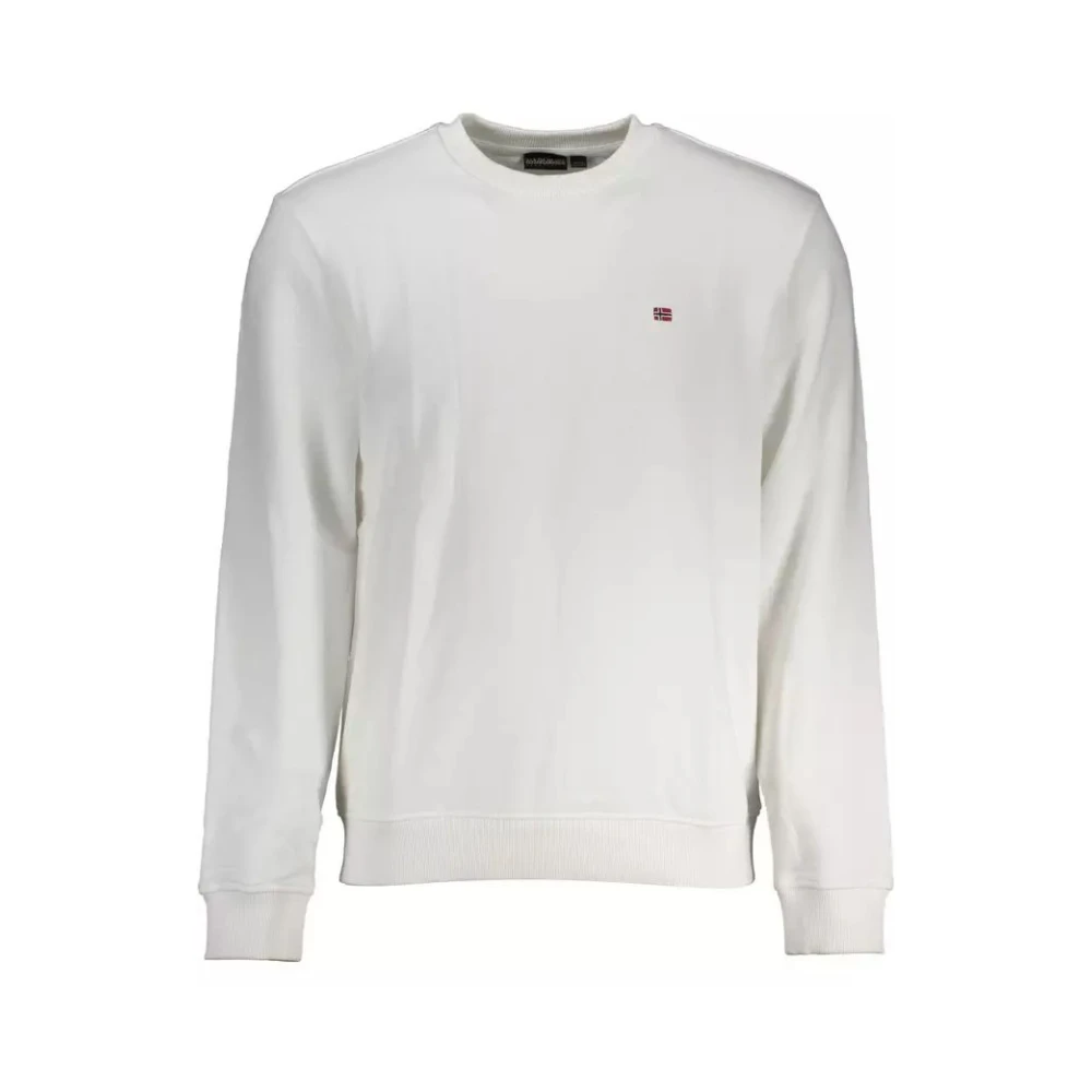 Napapijri , Sweatshirts, Male, White, 2XL, White Cotton Men Jumper - Image 3