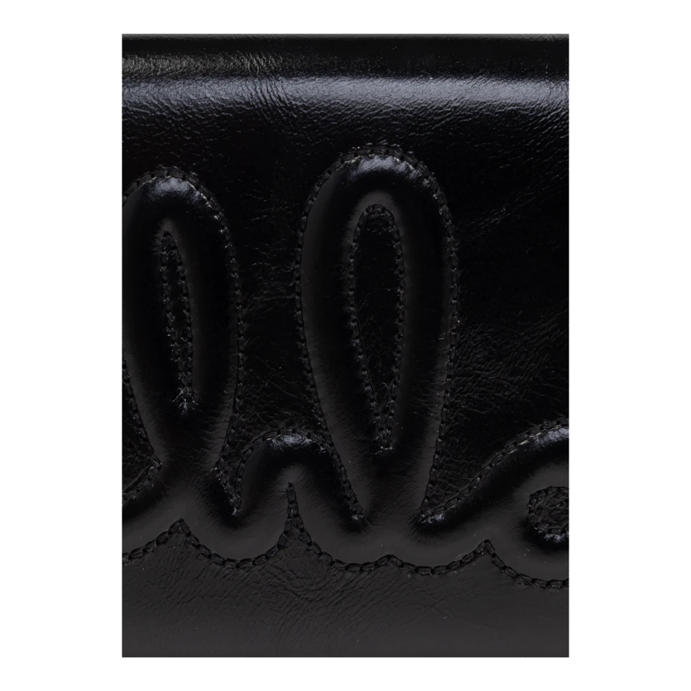 Chloé Leren portemonnee met logo Black Dames