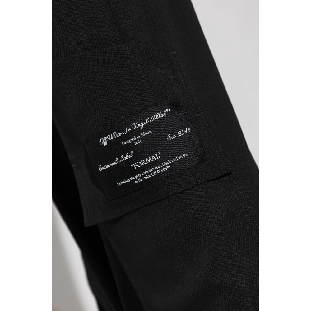 Off White Cargo broek Black Dames