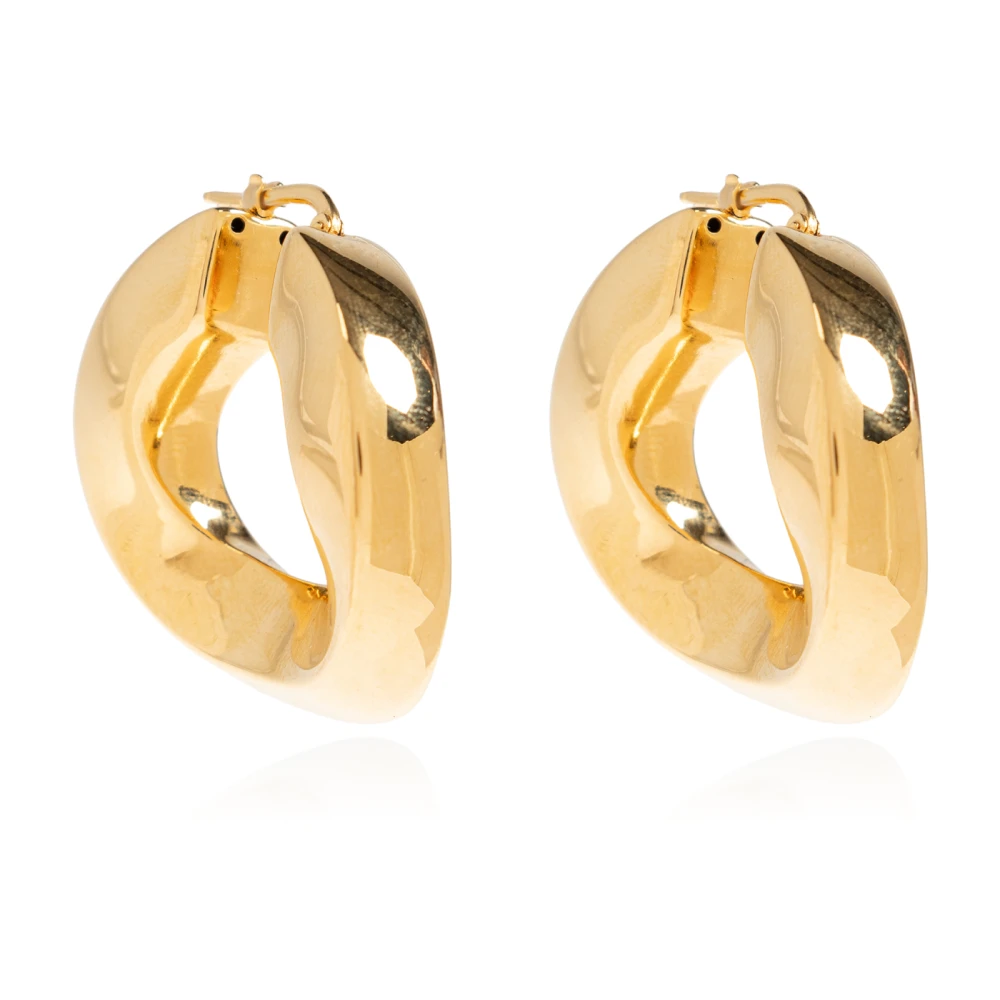 Jil Sander Vrouw Geel Accessoires Dames, One Size, Oorbellen Met Gegraveerd Logo