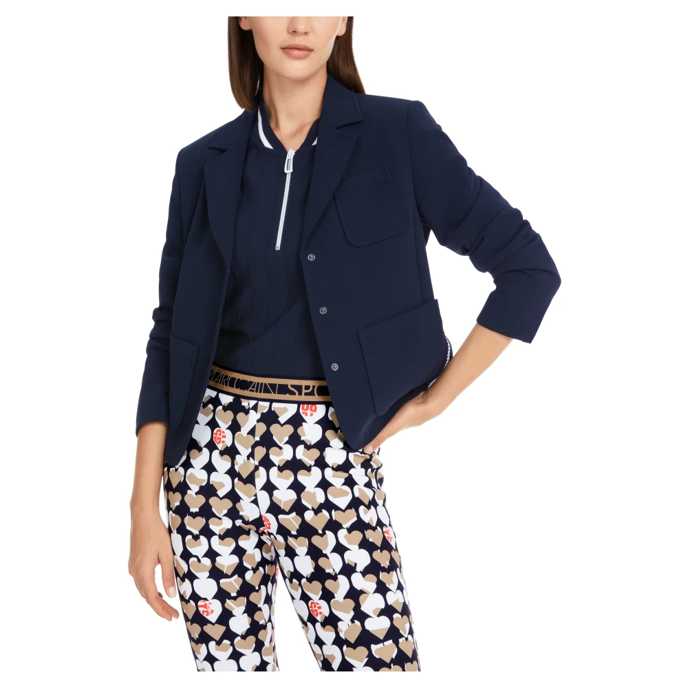 Marc Cain Blazer geïnspireerd door de jaren zeventig met opgestikte zakken Blue Dames