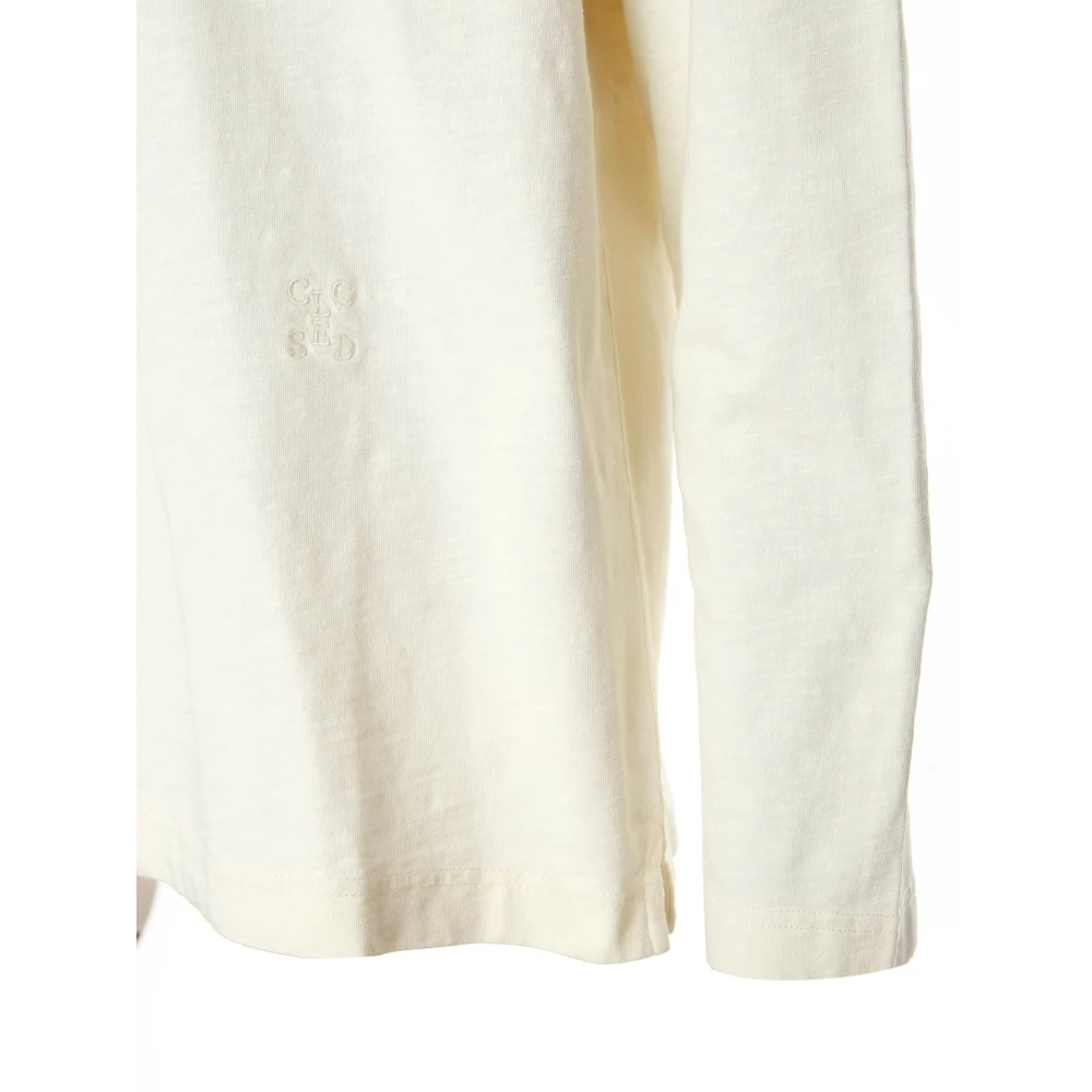 closed Geribbeld Longsleeve Monogram T-shirt Beige Heren
