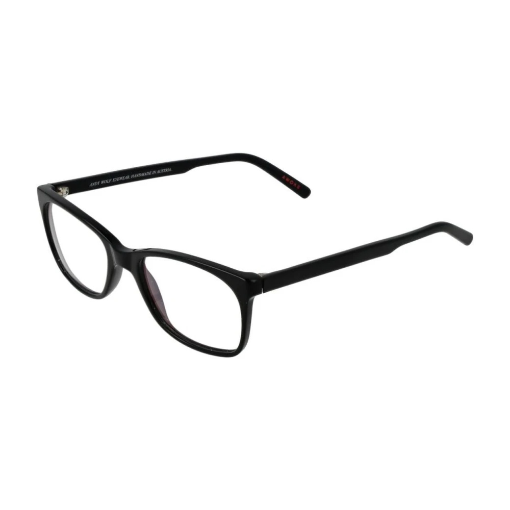 Andy Wolf Unisex Black Rectangular Optical Frames With Branded Case