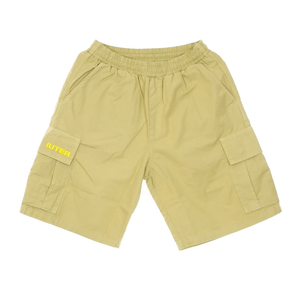 Iuter Cargo Shorts Beige Katoen Elastische Taille Beige Heren