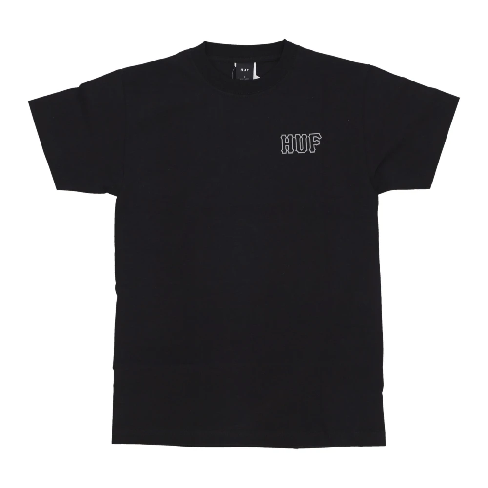 HUF Zwart Tee Set Crew Neck Logo Black Heren