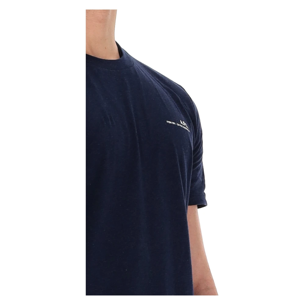 A.p.c. Blauw Unisex T-shirt met rechte snit Blue Heren