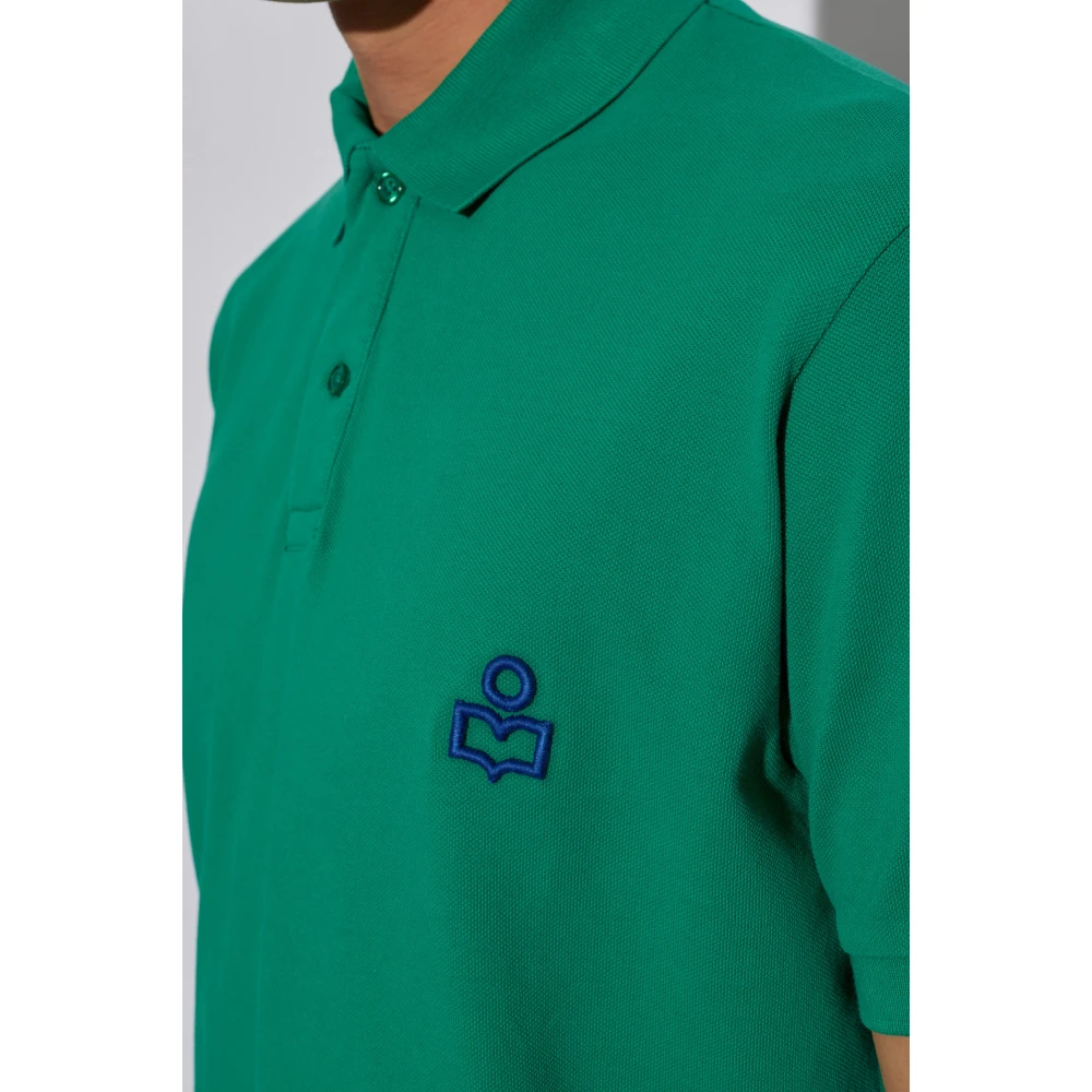 Isabel marant Afko poloshirt met logo Green Heren
