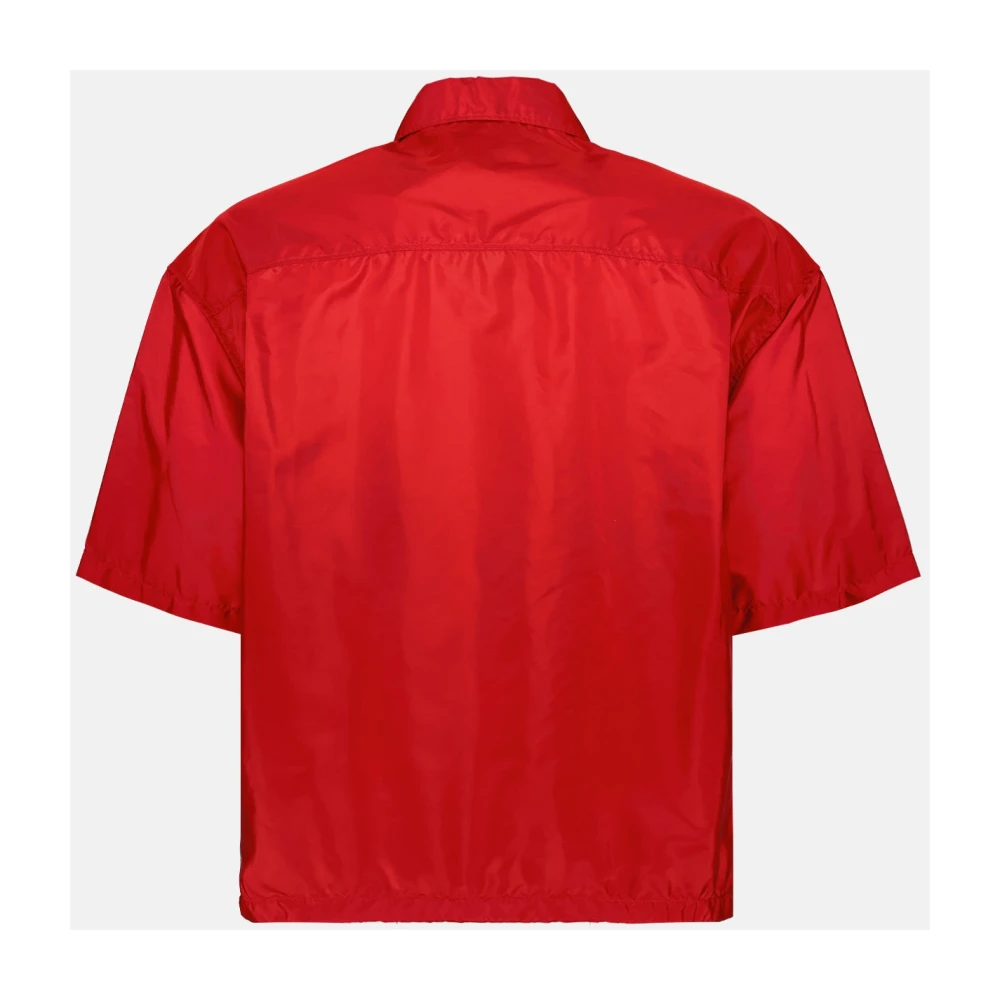 Prada Klassiek kortmouw Re-Nylon overhemd Red Heren