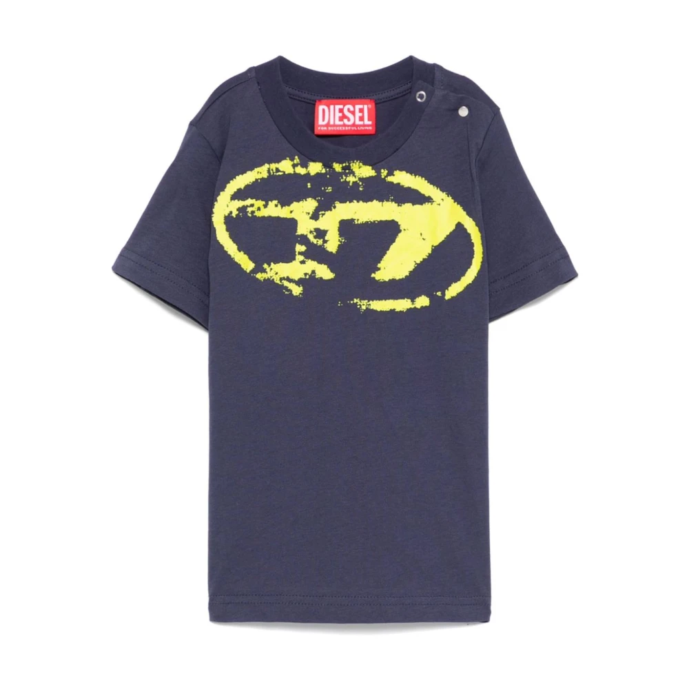 Diesel Navy Blue Logo Print T-shirt Blue, Pojke