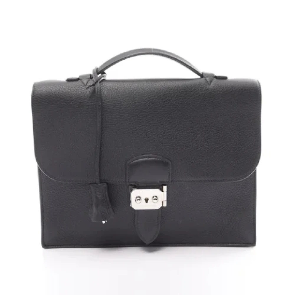 Hermès Vintage Pre-owned Leather handbags Black Heren
