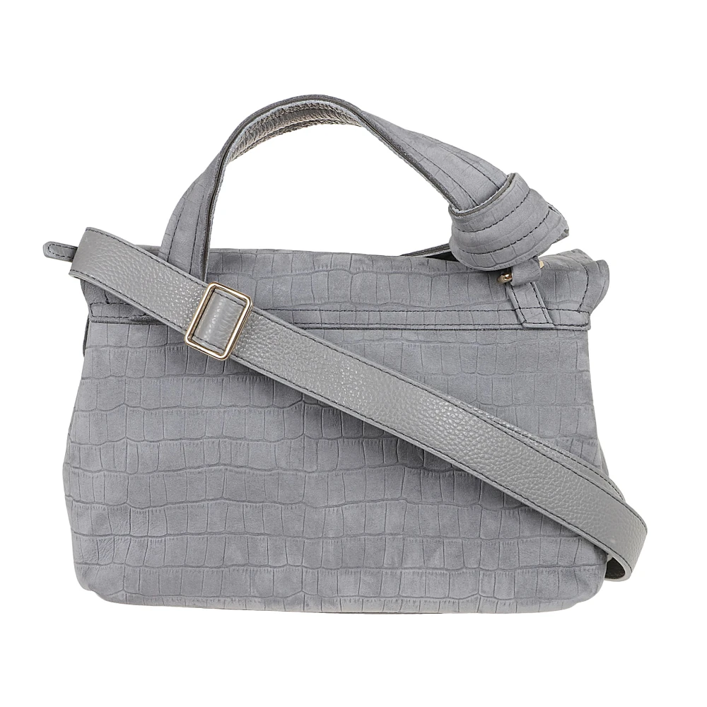 Zanellato Grijze Schoudertas met Twist Lock Gray Dames