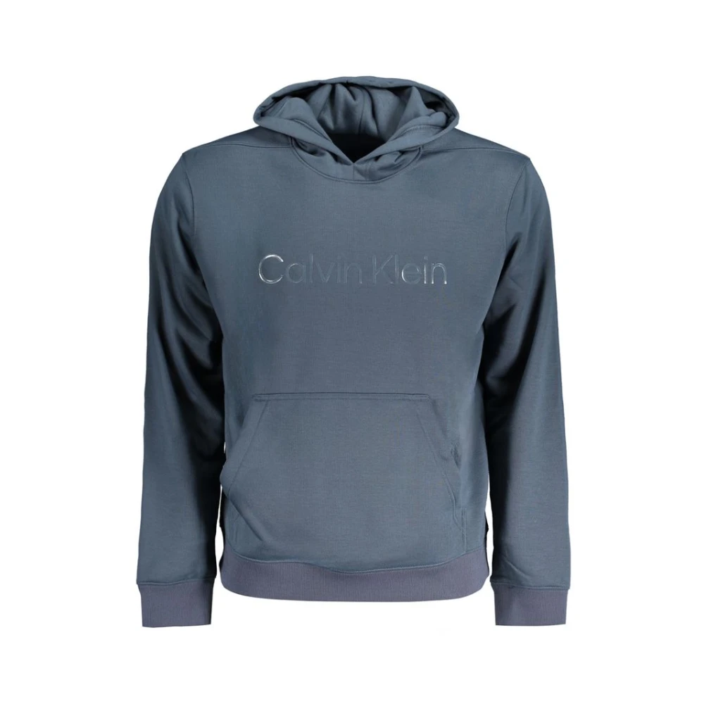Calvin Klein Blauwe Polyester Hoodie met Print Logo Blue Heren