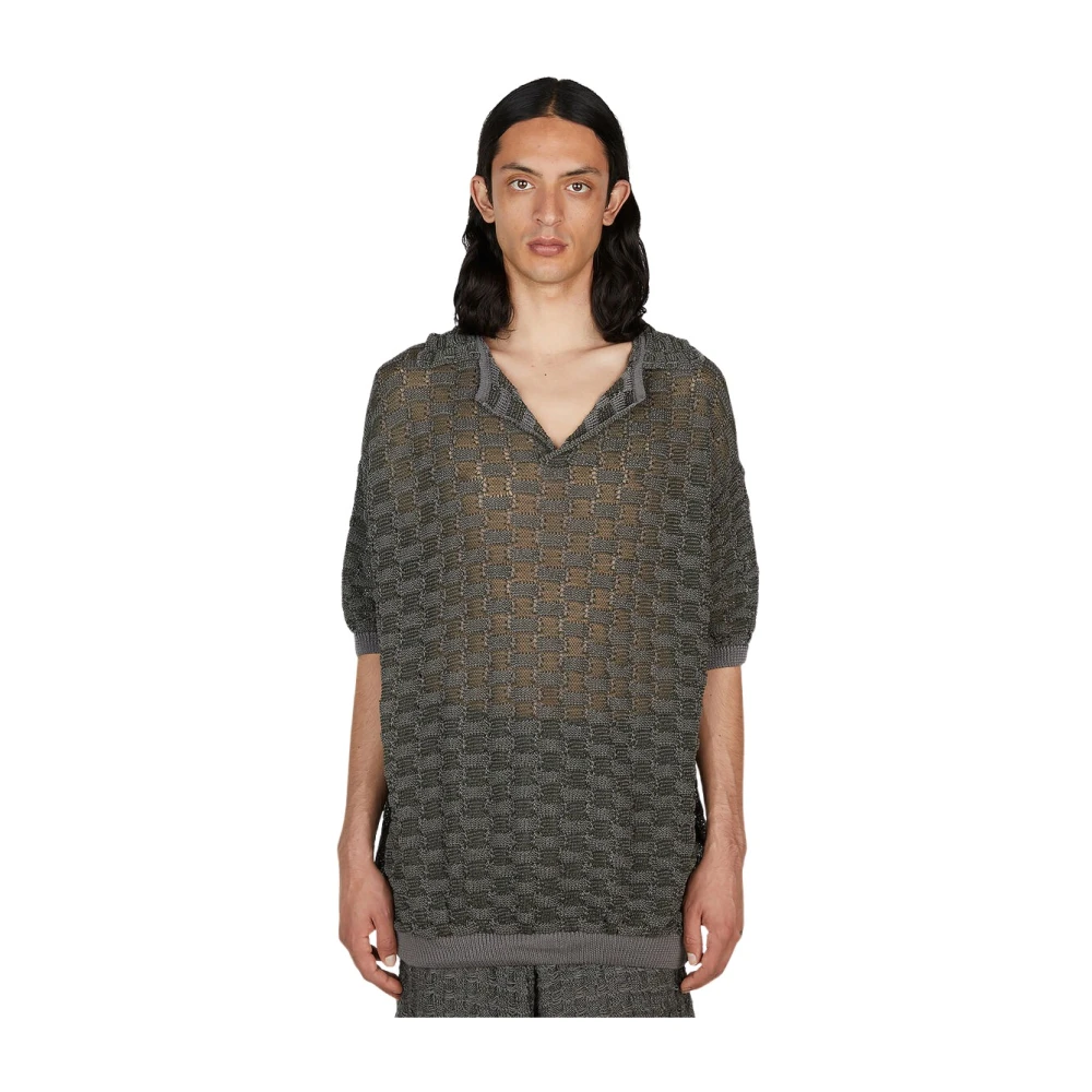 Isa Boulder Men's Gray Basket Weave Polo Shirt