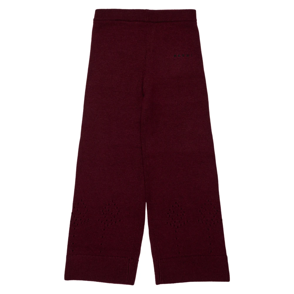 Marni Women's Red Wool Knit Trousers