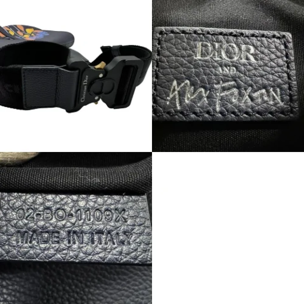 Dior Vintage Pre-owned Leather dior-bags Blue Heren