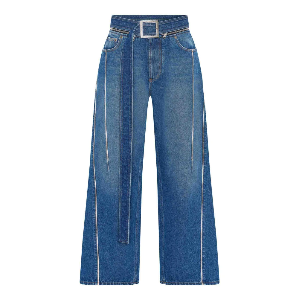 Jean Paul Gaultier Blauwe Wijde Katoenen Jeans Blue Dames
