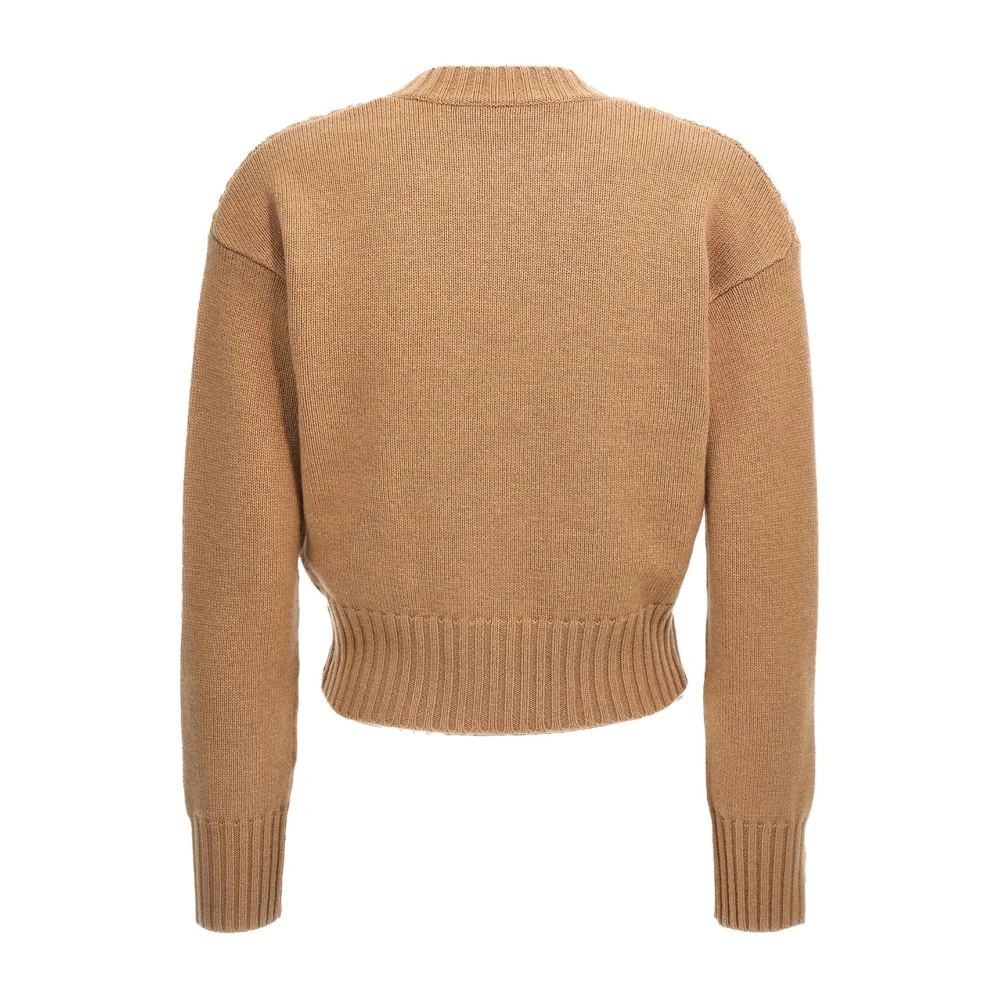 Max Mara Studio Bruine Cardigan Lella in Kamelenhaar Brown Dames